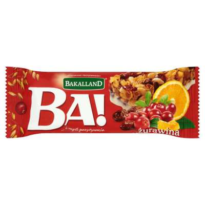 BAKALLAND BA! BATON 40G ŻURAWINA POMARAŃCZ
