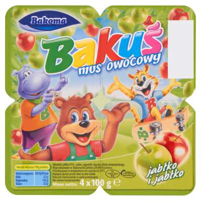 BAKOMA MUS JABŁKO JABŁKO 400G