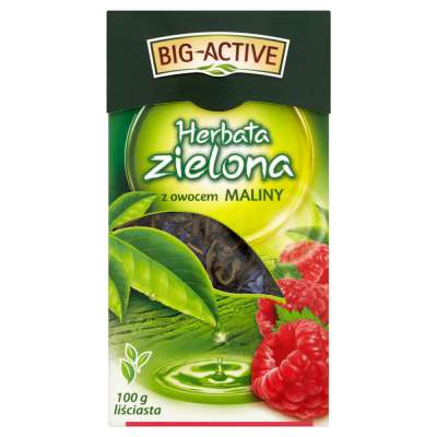 BIG ACTIVE ZIELONA Z MALINĄ LIŚĆ 100G