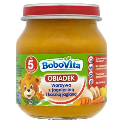 BOBOVITA DANIE 125G WARZYWA/JAGNIĘCINA/KASZA JAGLANA