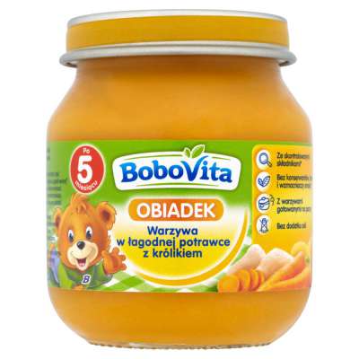 BOBOVITA DANIE 125G WARZYWA W ŁAGODNEJ POTRAWCE