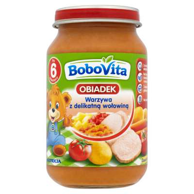 BOBOVITA DANIE 190G WARZYWA/DELIKATNA WOŁOWINA