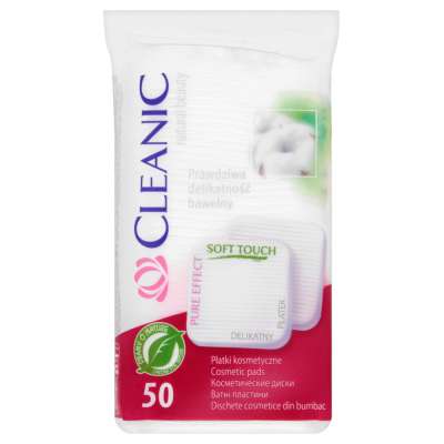 CLEANIC PŁATKI KOSMETYCZNE KWADRATOWE 50 SZTUK