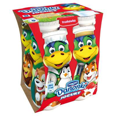 DANONE DANONKI DO PICIA TRUSKAWKA 4X100G