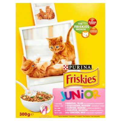 FRISKIES SUCHA 300G KOT JUNIOR KURCZAK MARCHEWKA I ML. GRANULKI