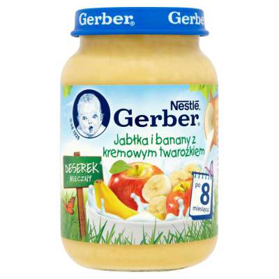 GERBER DESER 190G JABŁ/BANAN/KREM.TWAROŻ.