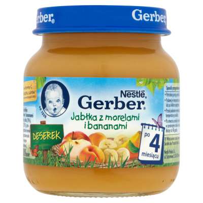 GERBER DESER JABŁKO MORELA BANAN 130G