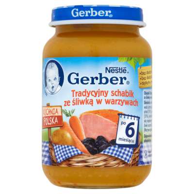 GERBER SCHAB WARZYWA ŚLIWKI 190G