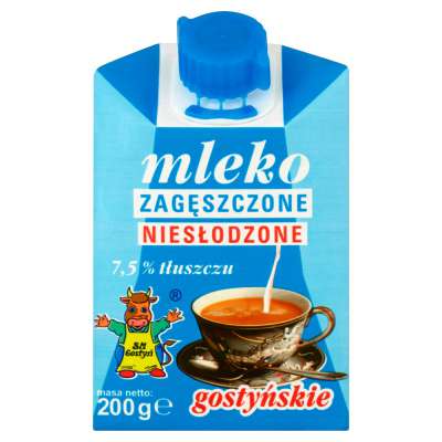 GOSTYŃ MLEKO ZAGĘSZCZONE NIESŁODZONE 200G