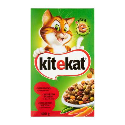 KITEKAT SUCHA 400G WOŁOWINA I WARZYWA KARTONIK