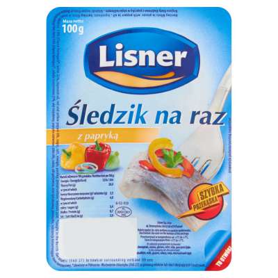 LISNER ŚLEDZIK 100G Z PAPRYKĄ I CEBULKĄ