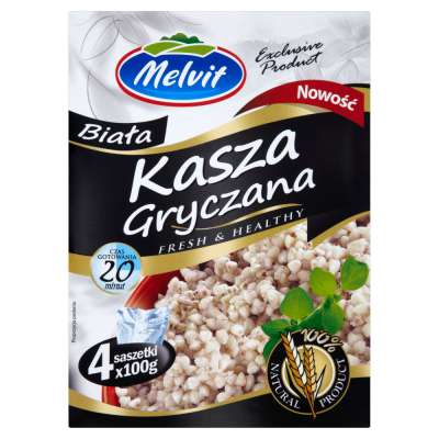 MELVIT KASZA GRYCZANA 4X100G BIAŁA