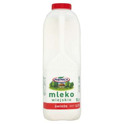 PIĄTNICA MLEKO 3,2% 1L WIEJSKIE