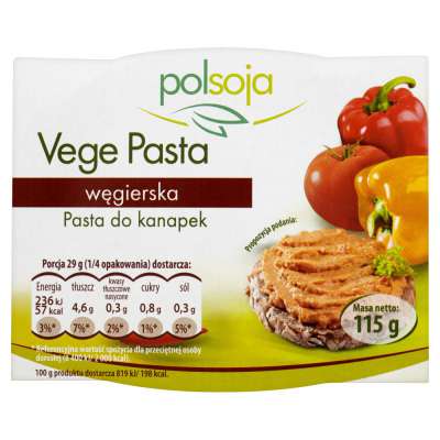 POLSOJA VEGE PASTA 115G WĘGIERSKA