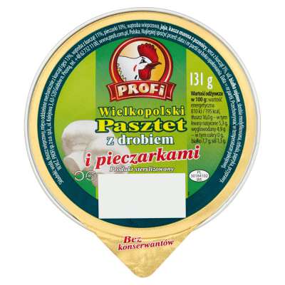 PROFI PASZTET DROBIOWY Z PIECZARKAMI 131G