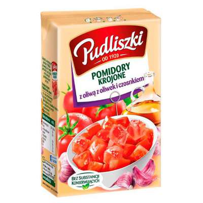 PUDLISZKI POMIDORY 390G KROJONE OLIWA/CZOS. KAR.