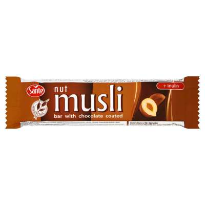 SANTE BATON MUSLI 30G ORZECHOWY W POL.CZEKOL.