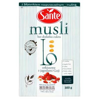 SANTE MUSLI 300G B/C ORKISZOWE Z JAGODAMI GOJI