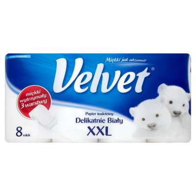 VELVET PAPIER TOAL.8SZT BIAŁY