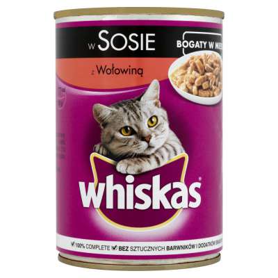 WHISKAS PUSZKA 400G Z WOŁOWINĄ