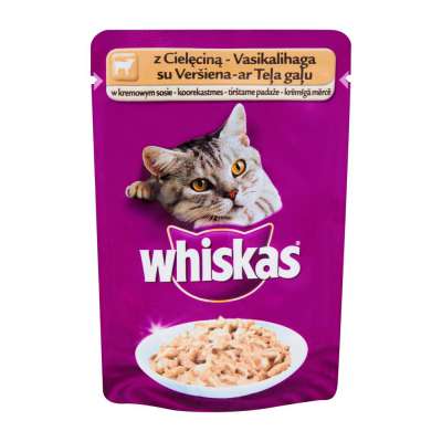 WHISKAS SASZETKA 100G CIELĘCINA W KREMOWYM SOSIE