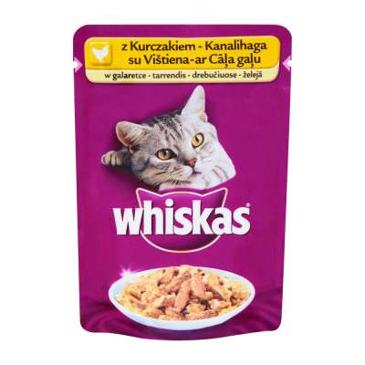 WHISKAS SASZETKA 100G Z KURCZAKIEM MIĘSNE KAWAŁKI