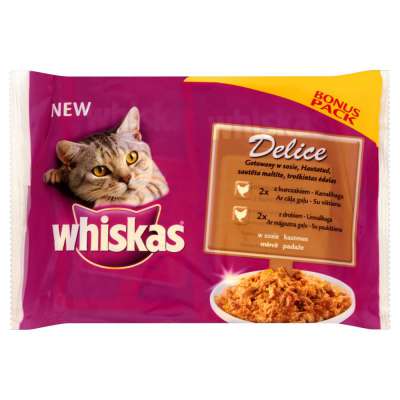 WHISKAS SASZETKA 85G*4 DELICE DANIA GOTOWANE W SOSIE