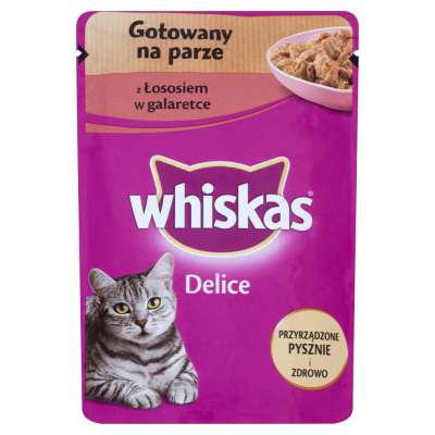 WHISKAS SASZETKA 85G DELICATE ŁOSOŚ GOTOWANY NA PARZE