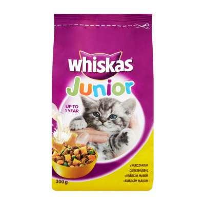 WHISKAS SUCHA 300G JUNIOR Z KURCZAKIEM
